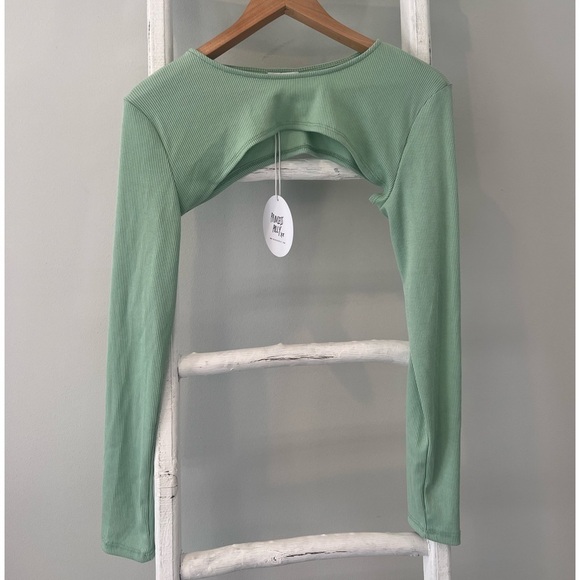 PRINCESS Polly nwt arti long sleeve shirt topper green ribbed size 12 nwt - Picture 2 of 6